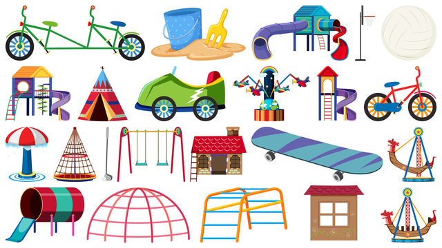 Set of playground equipments