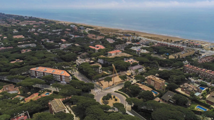 Fototapeta na wymiar Aerial view in residential area of Barcelona. Castelldefels. Spain.