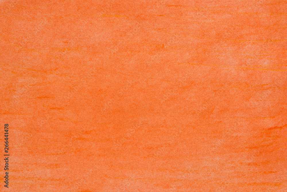 Sticker orange pastel drawing on paper background texture