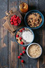 Granola breakfast in ceramic bowl