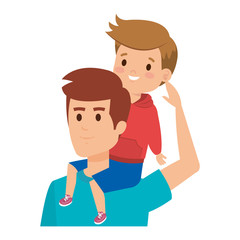 young father with son characters