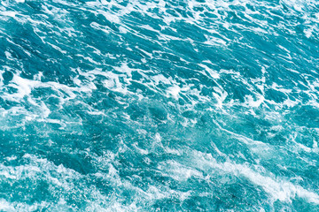 Blue ocean wave high angle