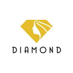 diamond with negative space women face logo. diamond, face, jewelry, women, logo, hair, fashion, female, cosmetic, beauty, beautiful, business, brilliant, company, concept, creative, crystal