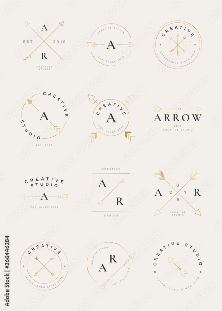 Poster simple arrow badge set
