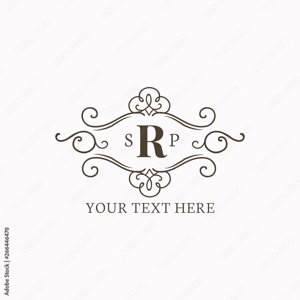 Canvas Prints classic emblem with initial
