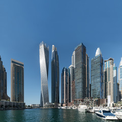 Fototapeta na wymiar Modern skyscrapers in Dubai Marina.