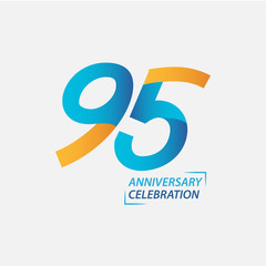 95 Year Anniversary Celebration Vector Template Design Illustration