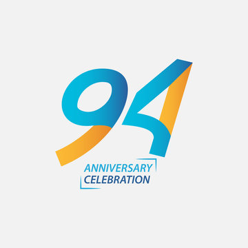 94 Year Anniversary Celebration Vector Template Design Illustration