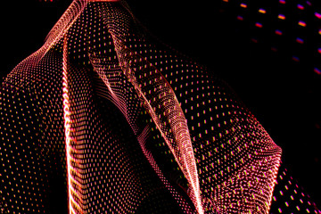 Abstract three-dimensional corporeal lines created with light painting photography. Resource for designers.