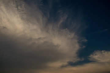 Sky and white cloud background.Beautiful sky of cirrus clouds.