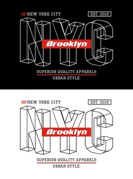 NYC Brooklyn sports, design vector typography varsity for print t shirt - Vector image