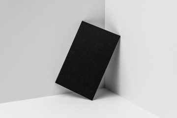 perspective view of business card on white space