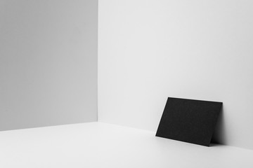 perspective view of business card on white space