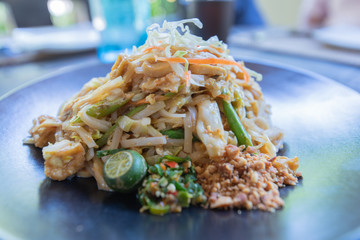 Popular fried noodle Pad thai