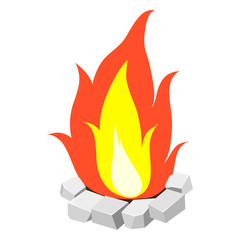 campfire isolated illustration on white background