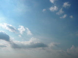 sunshine white clouds in the blue sky natural background