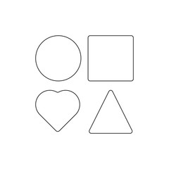 square circle triangle heart outline icon. Signs and symbols can be used for web, logo, mobile app, UI, UX