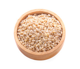 pearls barley grain seed on background top-view