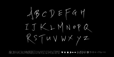 Obraz premium 벡터 문자 / 손으로 쓴 글씨체