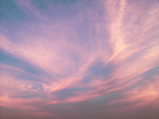 Beautiful sky and clouds in soft pastel color.Soft cloud in the sky background colorful pastel tone.