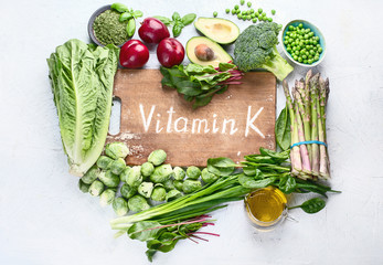Foods rich in vitamin K.