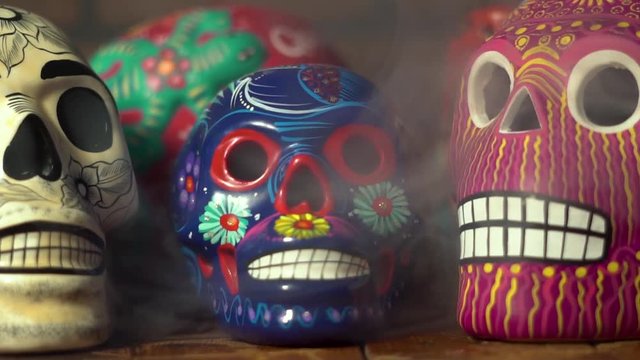 skulls of the dia de muertos, this is a traditional celebration in mexico