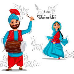 vector illustration of Greetings background for Punjabi New Year festival Vaisakhi celebrated in Punjab India