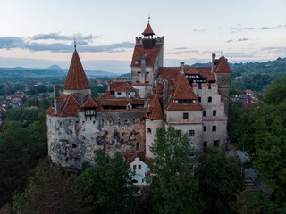 Obraz premium Bran castle aerial view, Romania, Europe