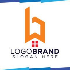 B Letter home logo vector template