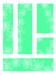 Set of five web banner templates with hand drawn flowers. Floral copy space vector illustration