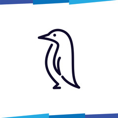Fototapeta premium Line Penguin logo vector template