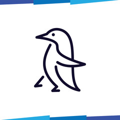 Line Penguin logo vector template