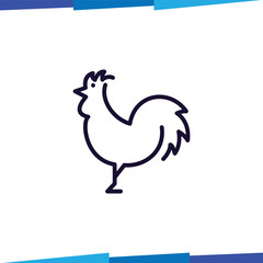 Fototapeta na wymiar Rooster line logo vector template