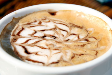 coffee cream curved chocolate pattern