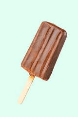 Chocolate popsicle on the sticks, frozen juice. Bright color, summer mood. Ice cream, freshness, Isolate, on a gray background