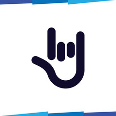 Hand Gesture line logo vector template