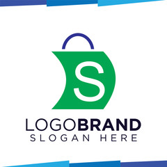 S Letter Shop logo vector template