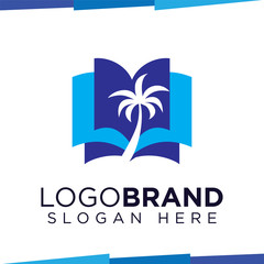 Obraz premium Tree Book logo vector template