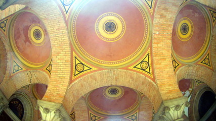 arched colored multi-colored brick ceiling