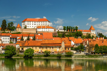 View on the town Ptuj from the river, Slovenia