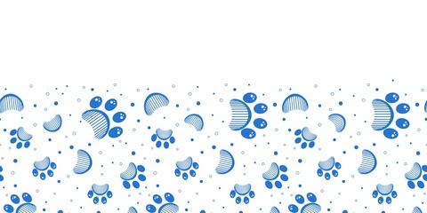 Paw print seamless vector pattern