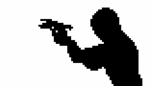 animation pixel art cartoon gun shooting loop
