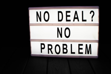 "No deal?No problem" text in lightbox