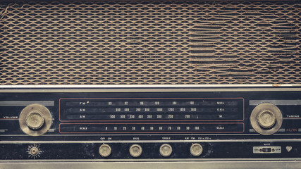 Vintage Radio Music Player Control Panel
