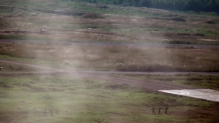 Russian military tank on military exercises in military industry and technology on forum army 2017 Polygon Alabino.