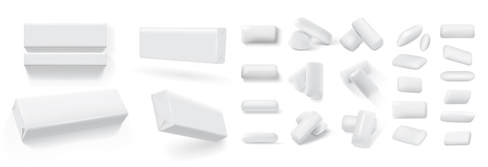 isolated white paper packaging for chewing gum on a white background 
