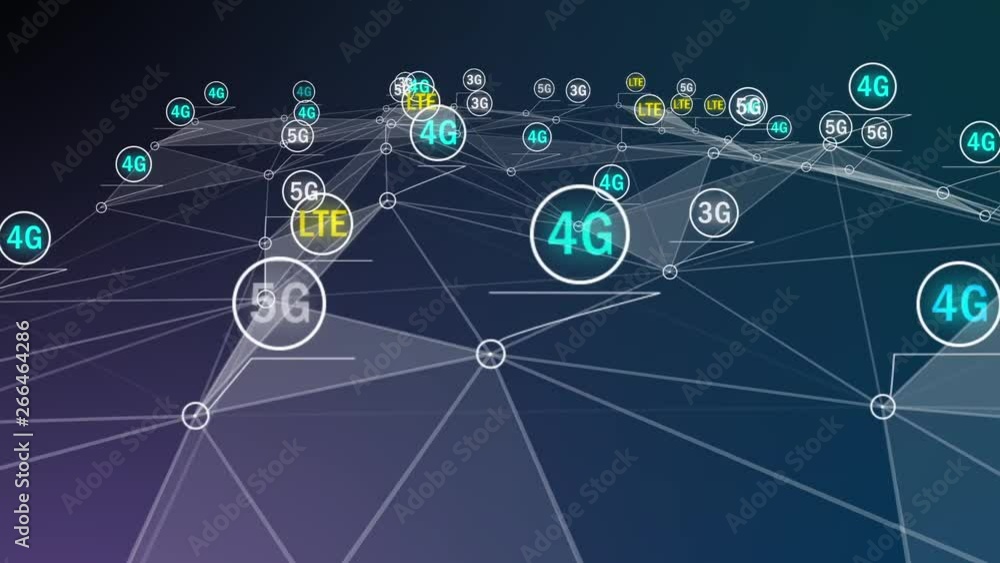 Aufkleber abstract animation of wireless connection icon in digital cyberspace