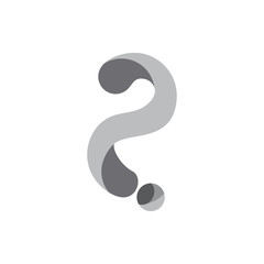 simple 3d ribbon shape twist logo vector