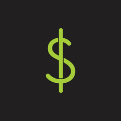 simple money dollar overlapping line logo decor vector