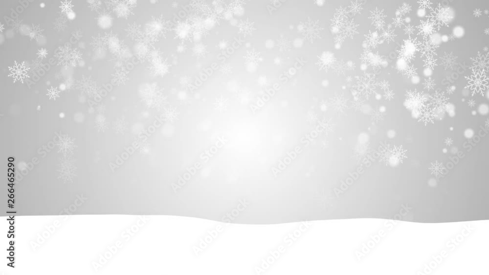 Poster white silver background loop.christmas background with snowfall.